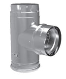 4 Inch Duravent button lock Cleanout T With 3 Inch stove pipe to Increase pipe to 4" Pellet Vent  - 4PVP-T31